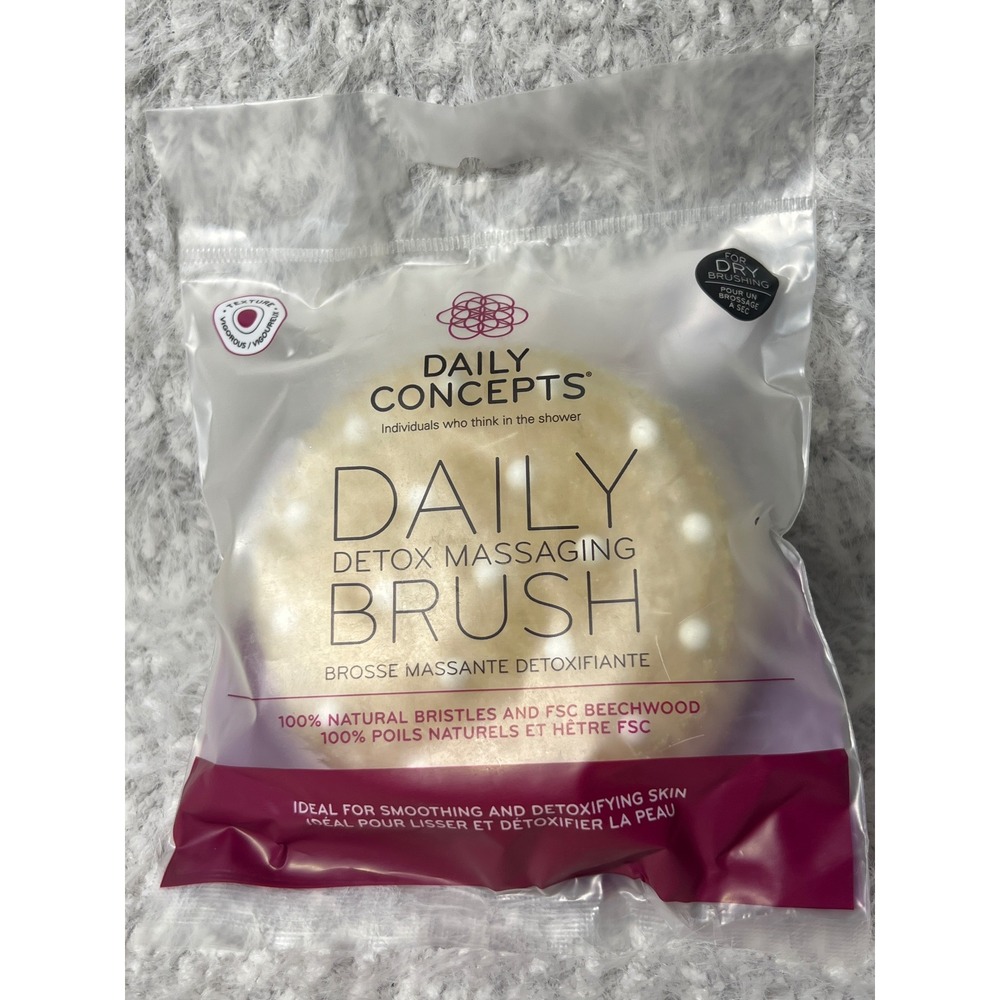 Daily Concepts Daily Detox Massaging Brush Natural Bristle Beechwood Dry Brush